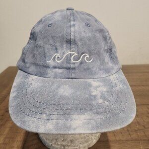 Blue Revival Women’s Denim Style BLUE TIE DYE WAVE BASEBALL CAP Hat NWT